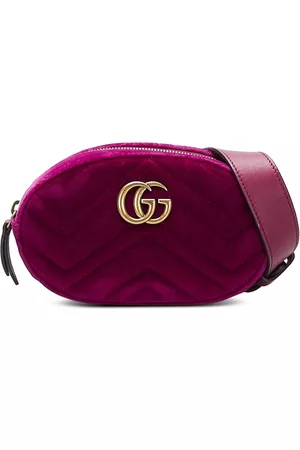 Gucci Women Belts - Marmont Double G velvet belt bag