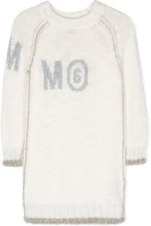 Maison Margiela Logo-print long-sleeve knitted dress
