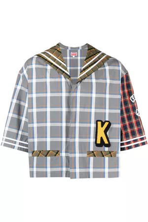 Kenzo Men Check Shirts - Checked half-sleeve shirt
