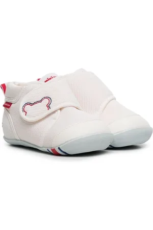 Miki House Touch-strap cotton trainers
