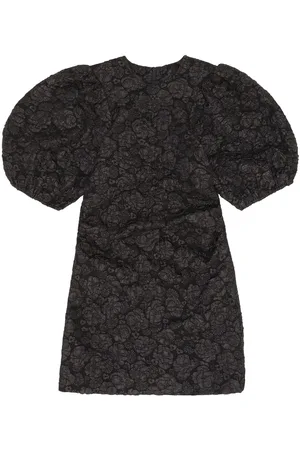 Ganni Short-sleeve jacquard minidress