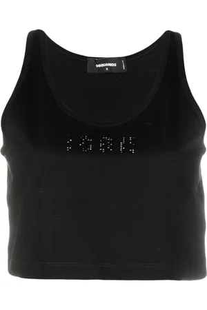 Dsquared2 Icon rhinestone-embellished cotton crop top