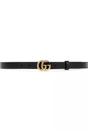Gucci Women Belts - Leather belt with double G buckle