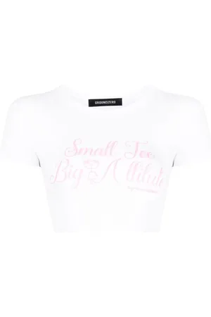 Ground Zero Slogan-print cotton cropped T-shirt