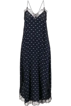 Zadig & Voltaire Lace-trim silk midi dress