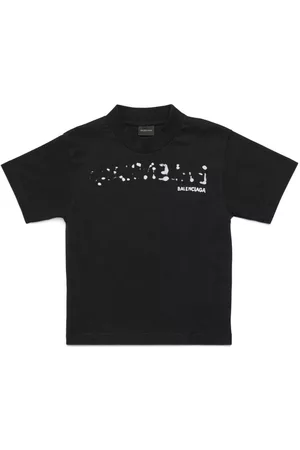 Balenciaga Boys Short Sleeve - Hand Drawn logo-print T-shirt
