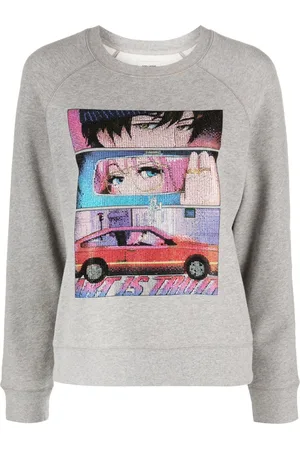 Zadig & Voltaire Rhinestone-embellished graphic-print sweatshirt