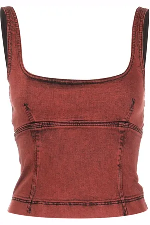Patrizia Pepe Panelled sleeveless denim top