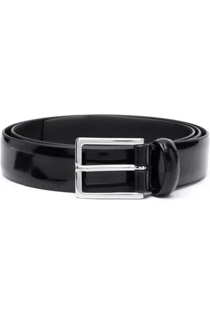 DELL'OGLIO Men Belts - Square-buckle patent-leather belt