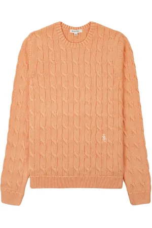 Sporty & Rich Logo-embroidered cable-knit jumper