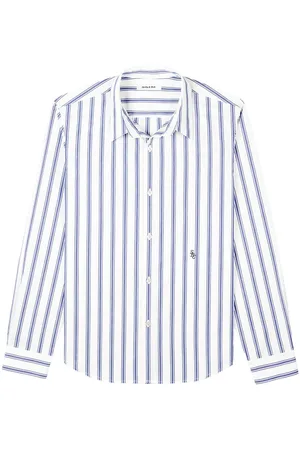 Sporty & Rich Logo-embroidered striped shirt