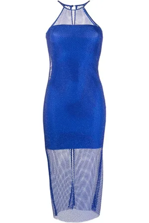 Patrizia Pepe Rhinestone-embellished mesh midi dress