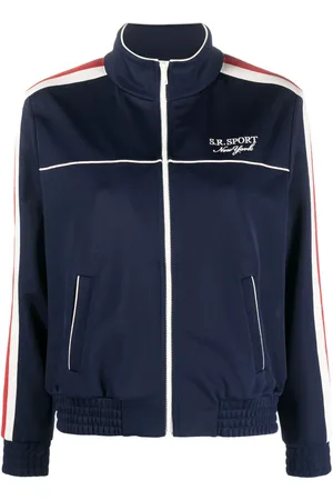 Sporty & Rich Stripe-detail zip-up track jacket