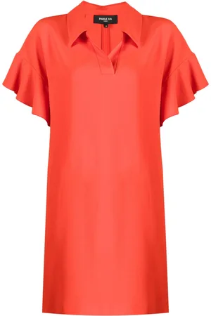 Paule Ka Ruffle-cuffs short-sleeve dress