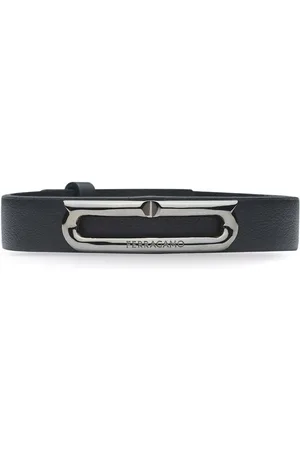Salvatore Ferragamo Gancini-plaque leather bracelet