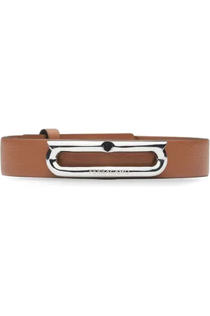 Salvatore Ferragamo Gancini-plaque leather bracelet