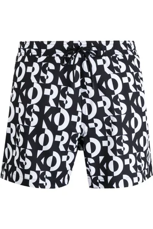 Boss Men's Monogram-Print Swim Shorts