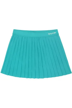 Sporty & Rich Logo-print pleated tennis skirt