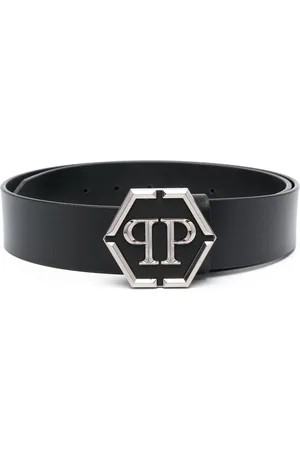 Philipp Plein Logo-plaque leather belt