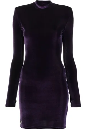 Philipp Plein Fitted velour mini dress
