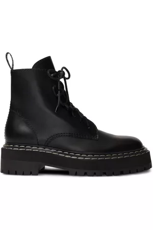 Proenza Schouler Women Leather Boots - Combat leather boots