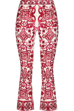 Dolce & Gabbana Majolica-print cropped trousers