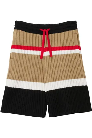 Burberry Striped wool drawstring shorts