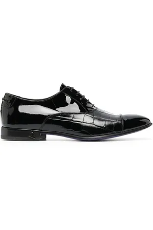 Philipp Plein Crocodile-effect leather oxford shoes