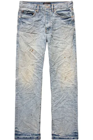 Purple Brand Crinkled mid-rise straight-leg jeans
