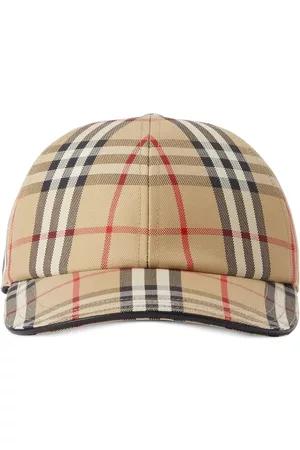 Burberry Men Varsity Caps - Check cotton baseball cap