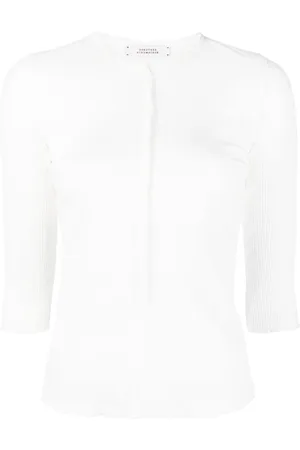 Dorothee Schumacher Lace-trim ribbed Henley T-shirt