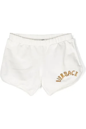 VERSACE Logo-embroidered mini shorts