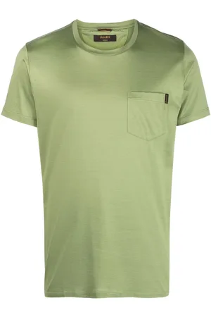 MOORER Satin crew-neck cotton T-shirt