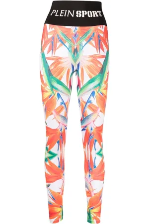 Philipp Plein Floral-print stretch leggings