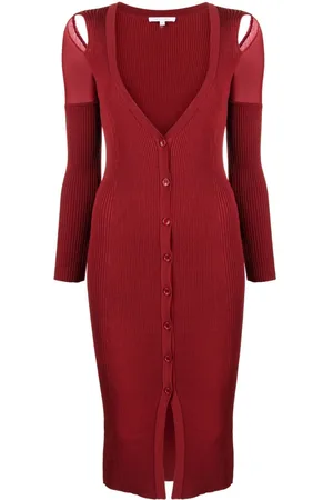 Patrizia Pepe Ribbed-knit cardigan dress