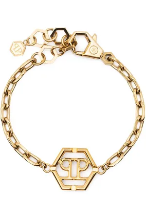 Philipp Plein Hexagon logo-plaque bracelet