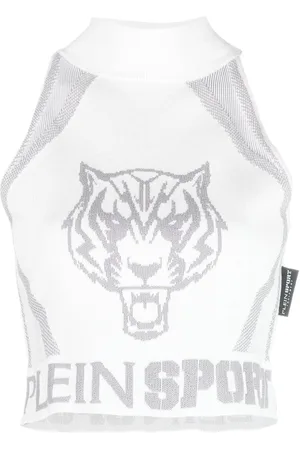 Philipp Plein Jacquard sleeveless cropped top