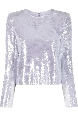 Self-Portrait Sequin long-sleeve top