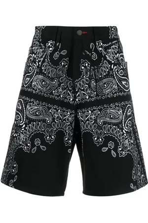 Philipp Plein Paisley-print denim bermuda shorts