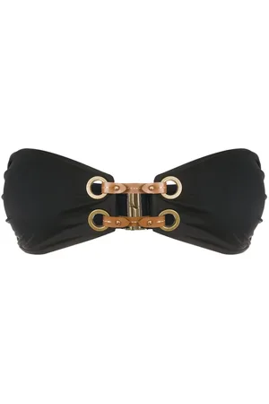 Lenny Niemeyer Faux leather-detail bandeau bikini top