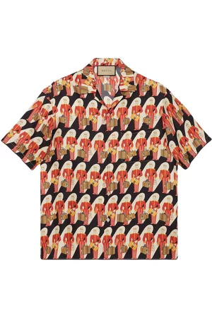 Gucci Men Short Sleeve - Porter-print silk twill shirt