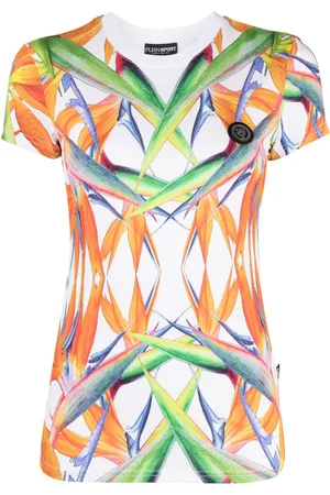 Philipp Plein Floral-print short-sleeved cotton T-shirt