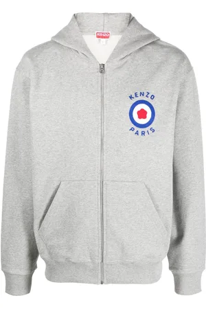 Kenzo Logo-embroidered zipped hoodie
