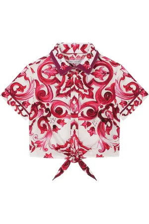 Dolce & Gabbana Majolica-print tie-waist shirt