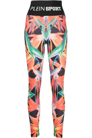 Philipp Plein Floral-print stretch leggings