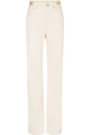 Paco rabanne Disc-embellished straight-leg trousers