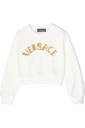 VERSACE Logo-embroidered cotton sweatshirt