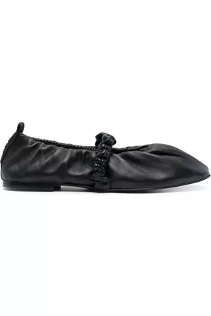 Ganni Women Ballerinas - Scrunchie metallic ballerina shoes