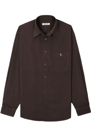 Sporty & Rich Embroidered-logo cotton shirt