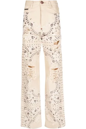 Philipp Plein Paisley-print cotton jeans